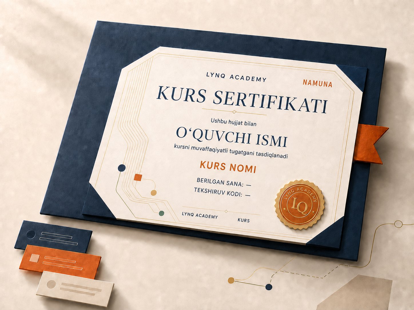 LYNQ kurs sertifikatining illustrativ namunasi